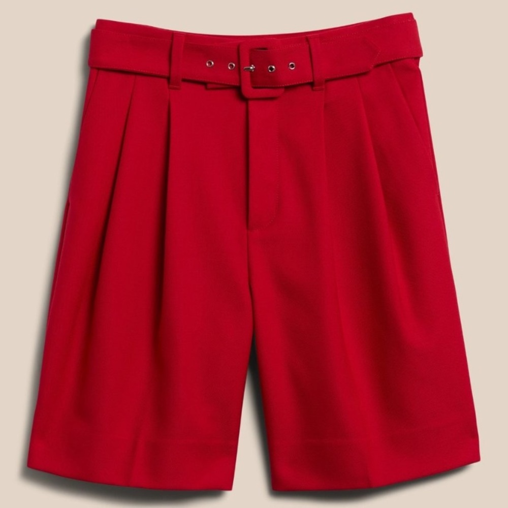 Banana Republic Italian Wool Red Sunset Bermuda Shorts - Picture 6 of 11